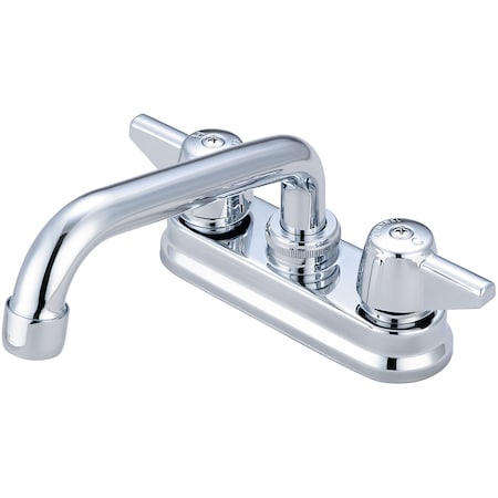 Central Brass Two Handle Shell Type Bar/Laundry Faucet, NPSM, Centerset, Chrome, Overall Height: 4.63" 0094-A
